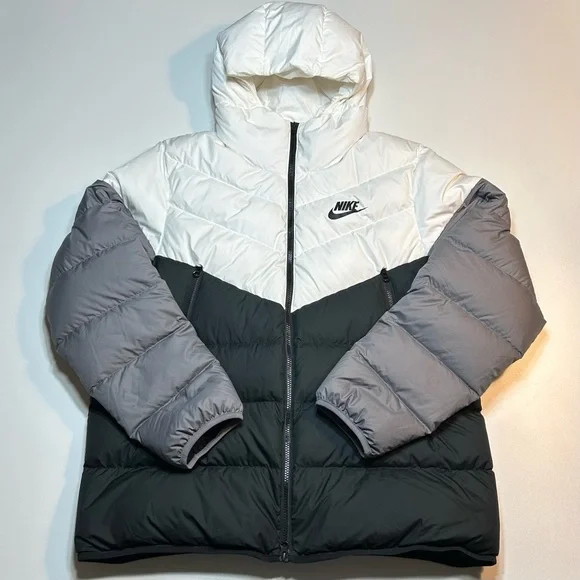 Nike Sportswear Down-Fill Windrunner Shield Puffer Jacket White Black - Picture 1 of 6